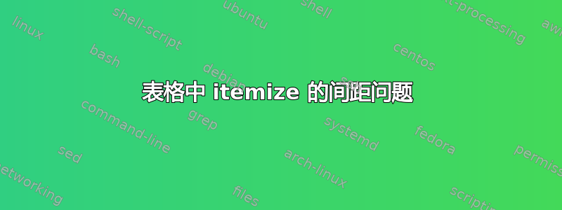 表格中 itemize 的间距问题