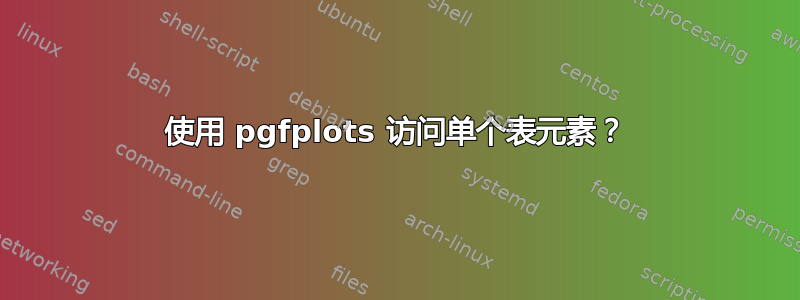 使用 pgfplots 访问单个表元素？