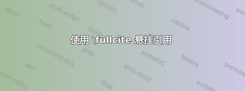 使用 \fullcite 悬挂引用