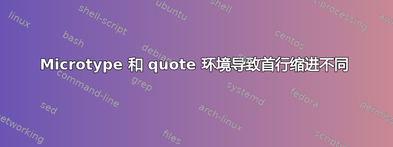 Microtype 和 quote 环境导致首行缩进不同