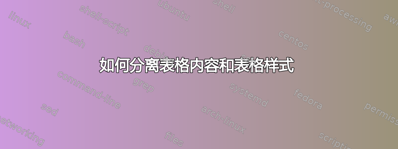 如何分离表格内容和表格样式