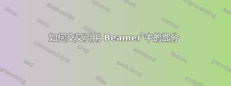 如何交叉引用 Beamer 中的部分