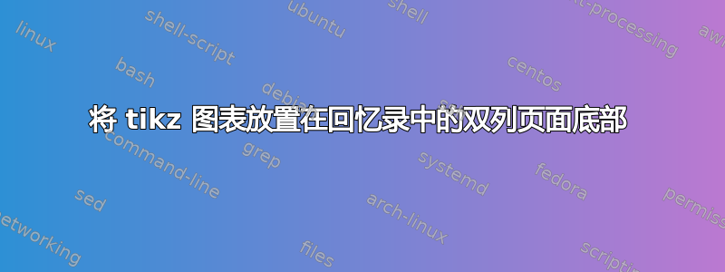 将 tikz 图表放置在回忆录中的双列页面底部