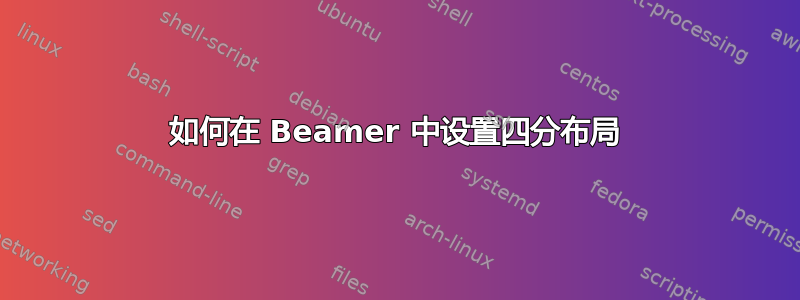 如何在 Beamer 中设置四分布局