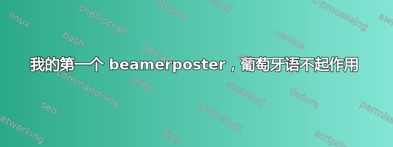 我的第一个 beamerposter，葡萄牙语不起作用