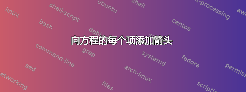 向方程的每个项添加箭头