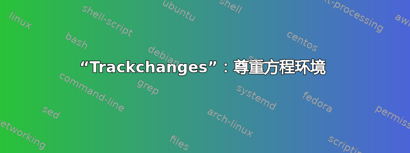 “Trackchanges”：尊重方程环境