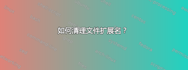 如何清理文件扩展名？