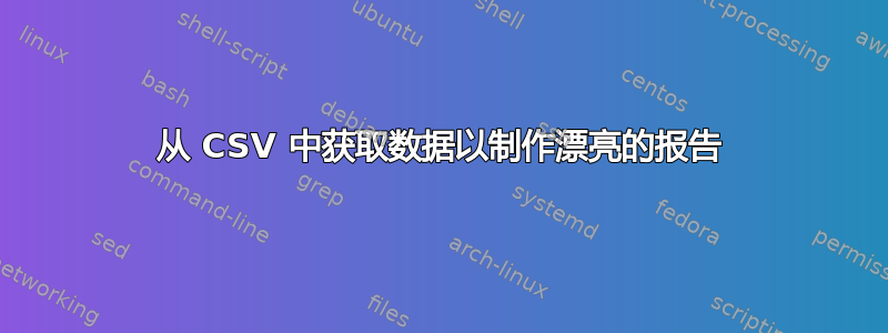 从 CSV 中获取数据以制作漂亮的报告