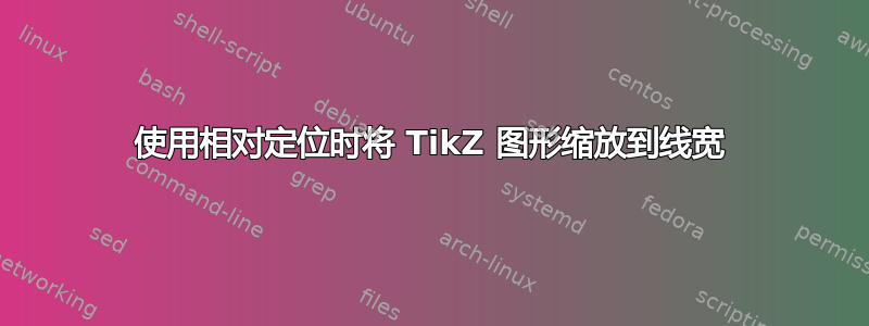 使用相对定位时将 TikZ 图形缩放到线宽