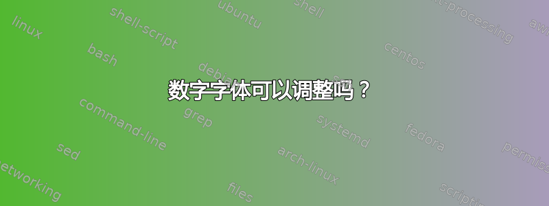 数字字体可以调整吗？