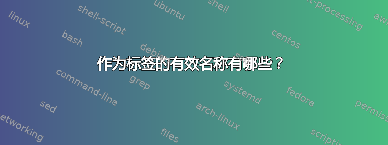 作为标签的有效名称有哪些？