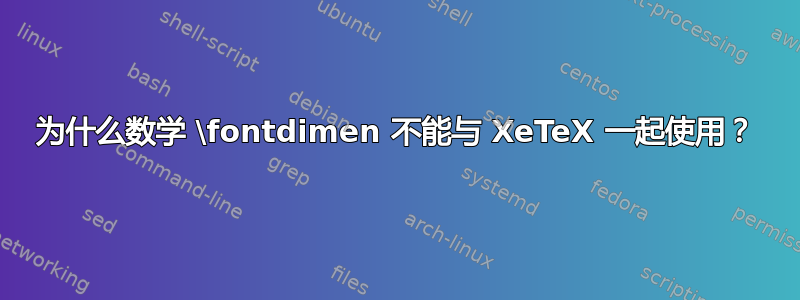 为什么数学 \fontdimen 不能与 XeTeX 一起使用？