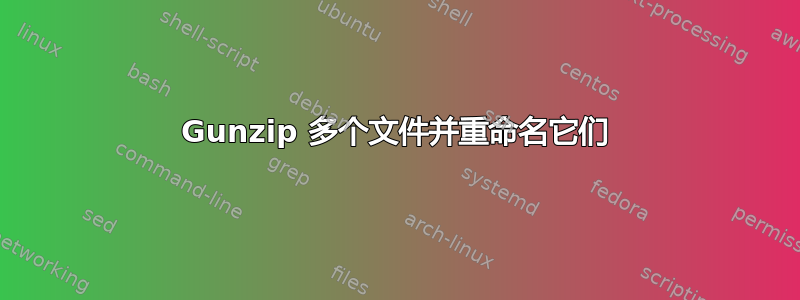 Gunzip 多个文件并重命名它们