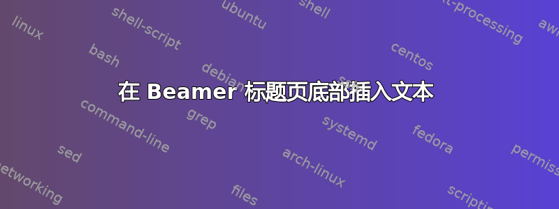 在 Beamer 标题页底部插入文本