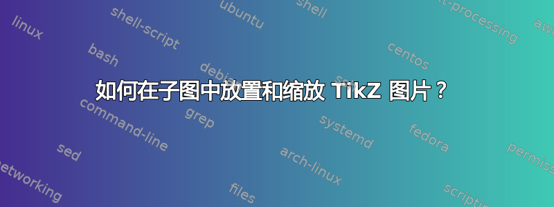 如何在子图中放置和缩放 TikZ 图片？