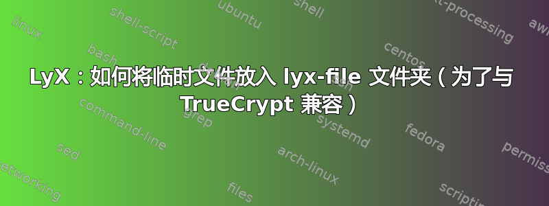 LyX：如何将临时文件放入 lyx-file 文件夹（为了与 TrueCrypt 兼容）