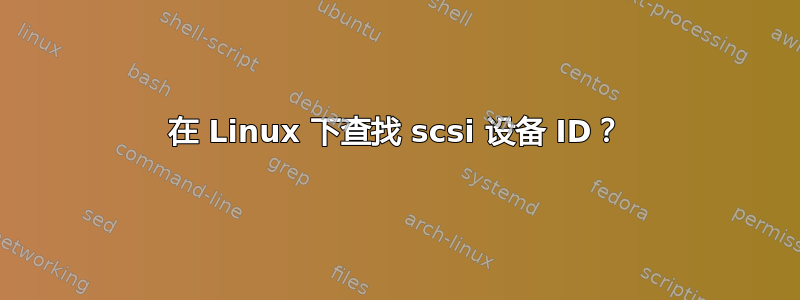 在 Linux 下查找 scsi 设备 ID？