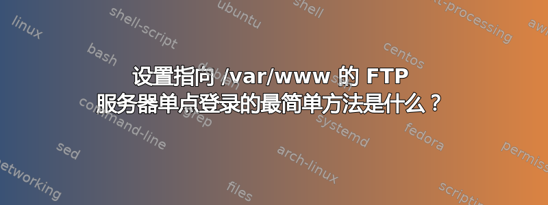 设置指向 /var/www 的 FTP 服务器单点登录的最简单方法是什么？