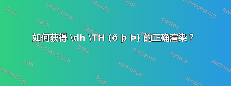 如何获得 \dh \TH (ð þ Þ) 的正确渲染？