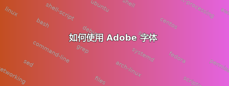 如何使用 Adob​​e 字体