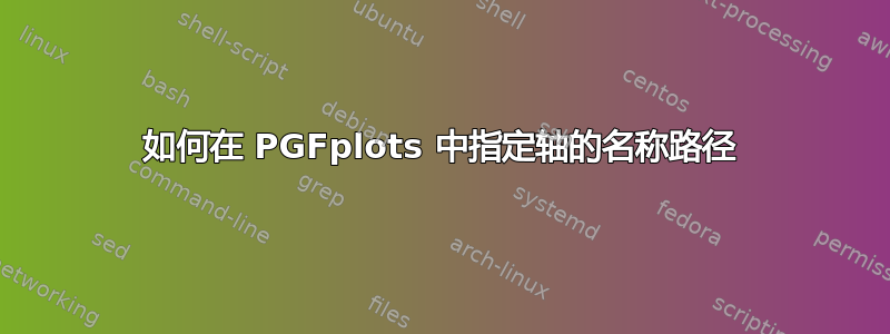 如何在 PGFplots 中指定轴的名称路径