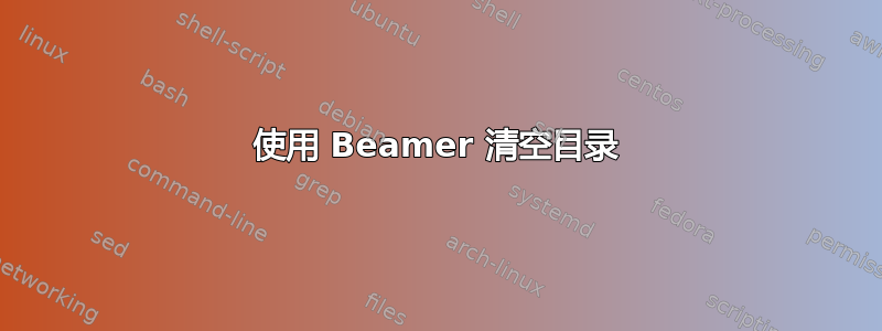 使用 Beamer 清空目录