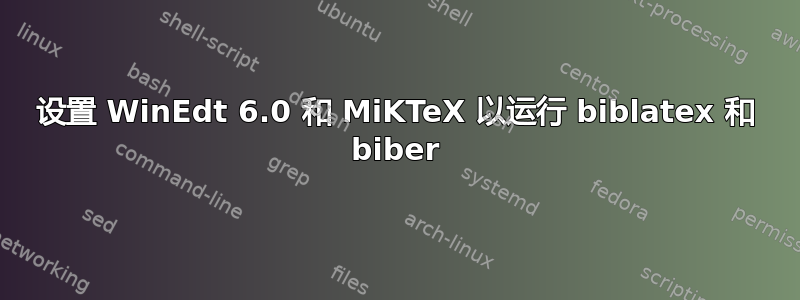 设置 WinEdt 6.0 和 MiKTeX 以运行 biblatex 和 biber