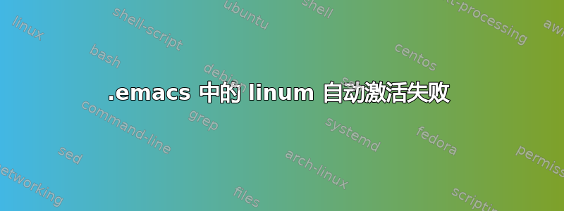 .emacs 中的 linum 自动激活失败