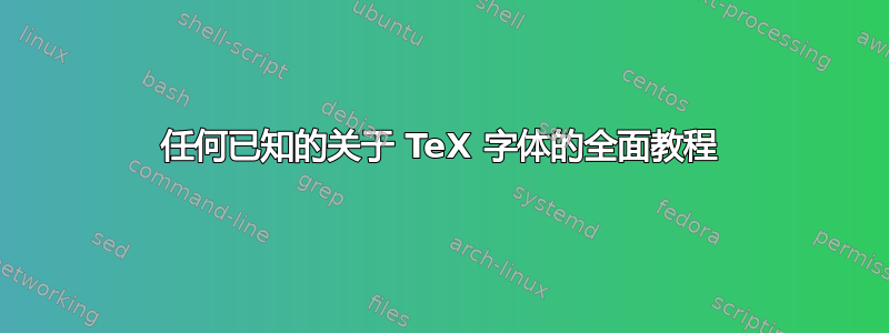 任何已知的关于 TeX 字体的全面教程