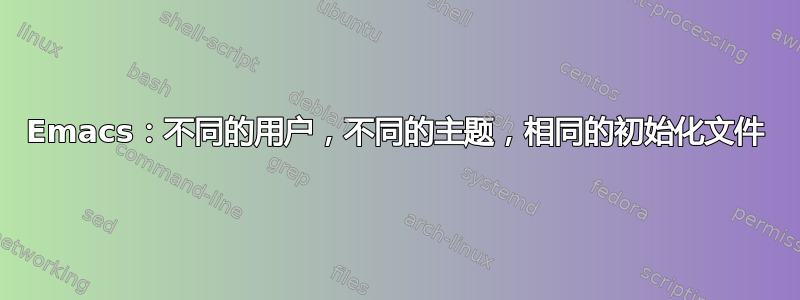 Emacs：不同的用户，不同的主题，相同的初始化文件