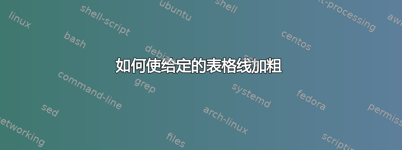 如何使给定的表格线加粗