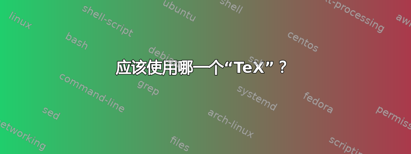 应该使用哪一个“TeX”？