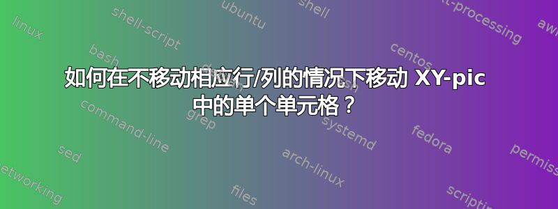 如何在不移动相应行/列的情况下移动 XY-pic 中的单个单元格？