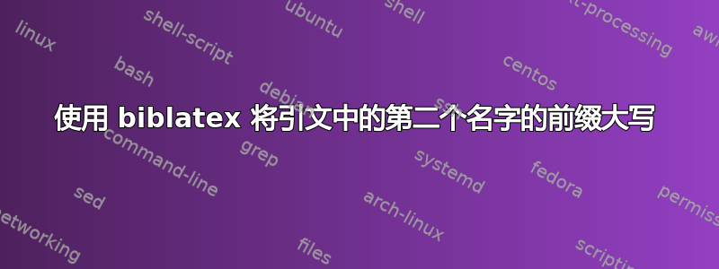 使用 biblatex 将引文中的第二个名字的前缀大写