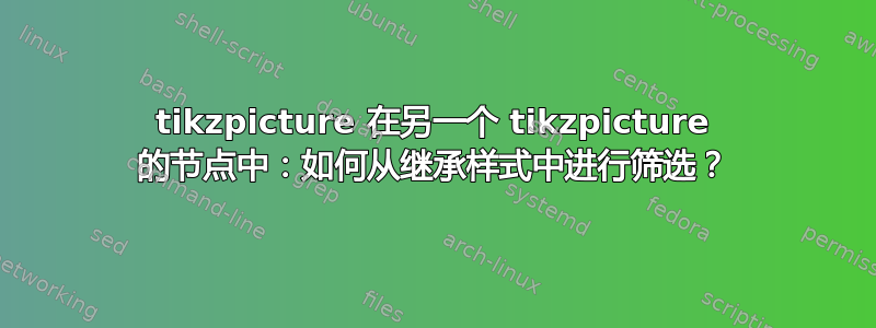 tikzpicture 在另一个 tikzpicture 的节点中：如何从继承样式中进行筛选？