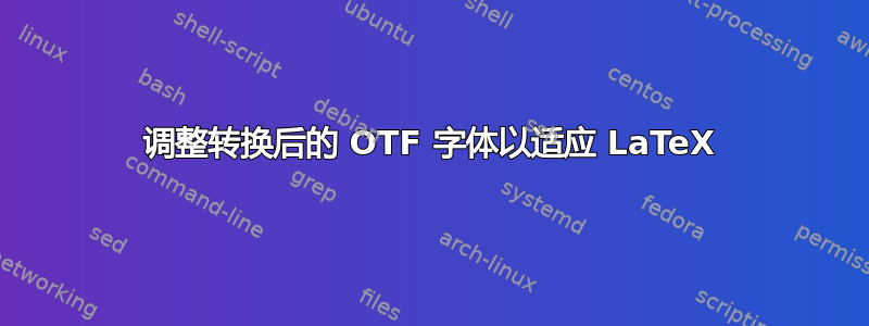 调整转换后的 OTF 字体以适应 LaTeX