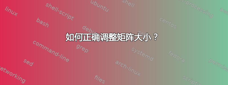 如何正确调整矩阵大小？