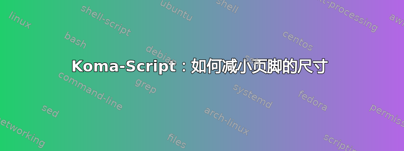 Koma-Script：如何减小页脚的尺寸