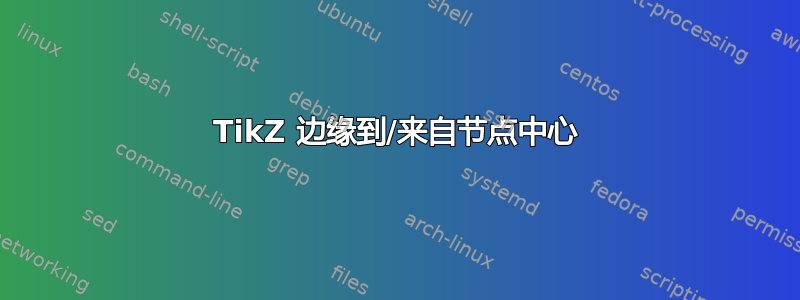 TikZ 边缘到/来自节点中心