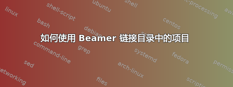 如何使用 Beamer 链接目录中的项目