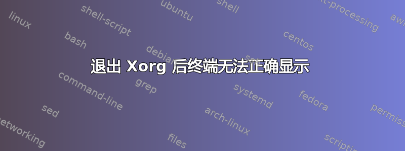 退出 Xorg 后终端无法正确显示