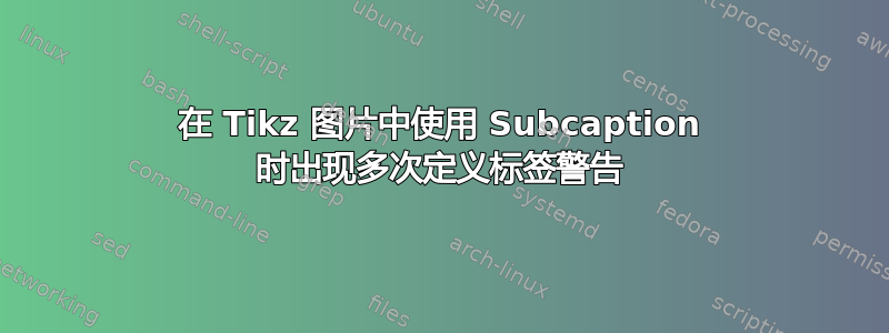 在 Tikz 图片中使用 Subcaption 时出现多次定义标签警告