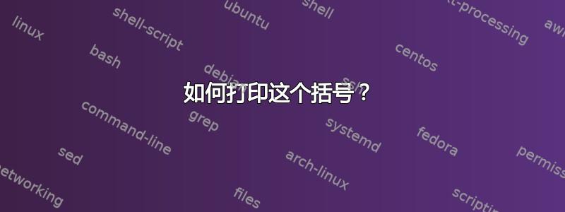 如何打印这个括号？