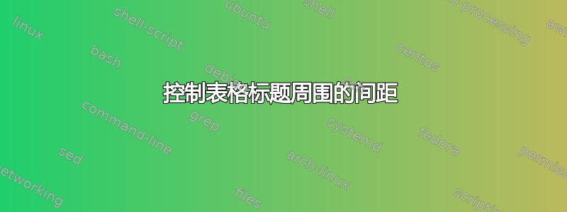 控制表格标题周围的间距