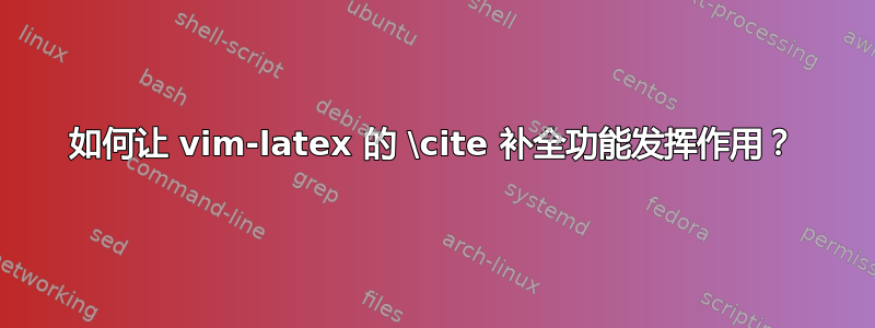 如何让 vim-latex 的 \cite 补全功能发挥作用？