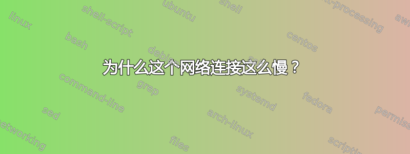 为什么这个网络连接这么慢？