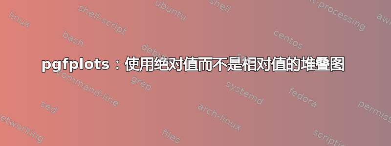 pgfplots：使用绝对值而不是相对值的堆叠图