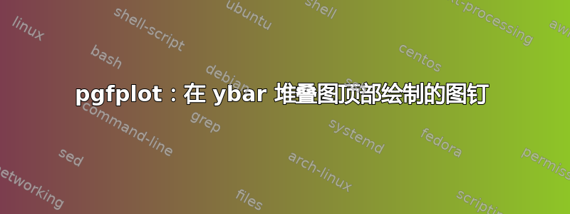 pgfplot：在 ybar 堆叠图顶部绘制的图钉