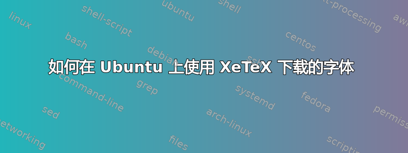 如何在 Ubuntu 上使用 XeTeX 下载的字体